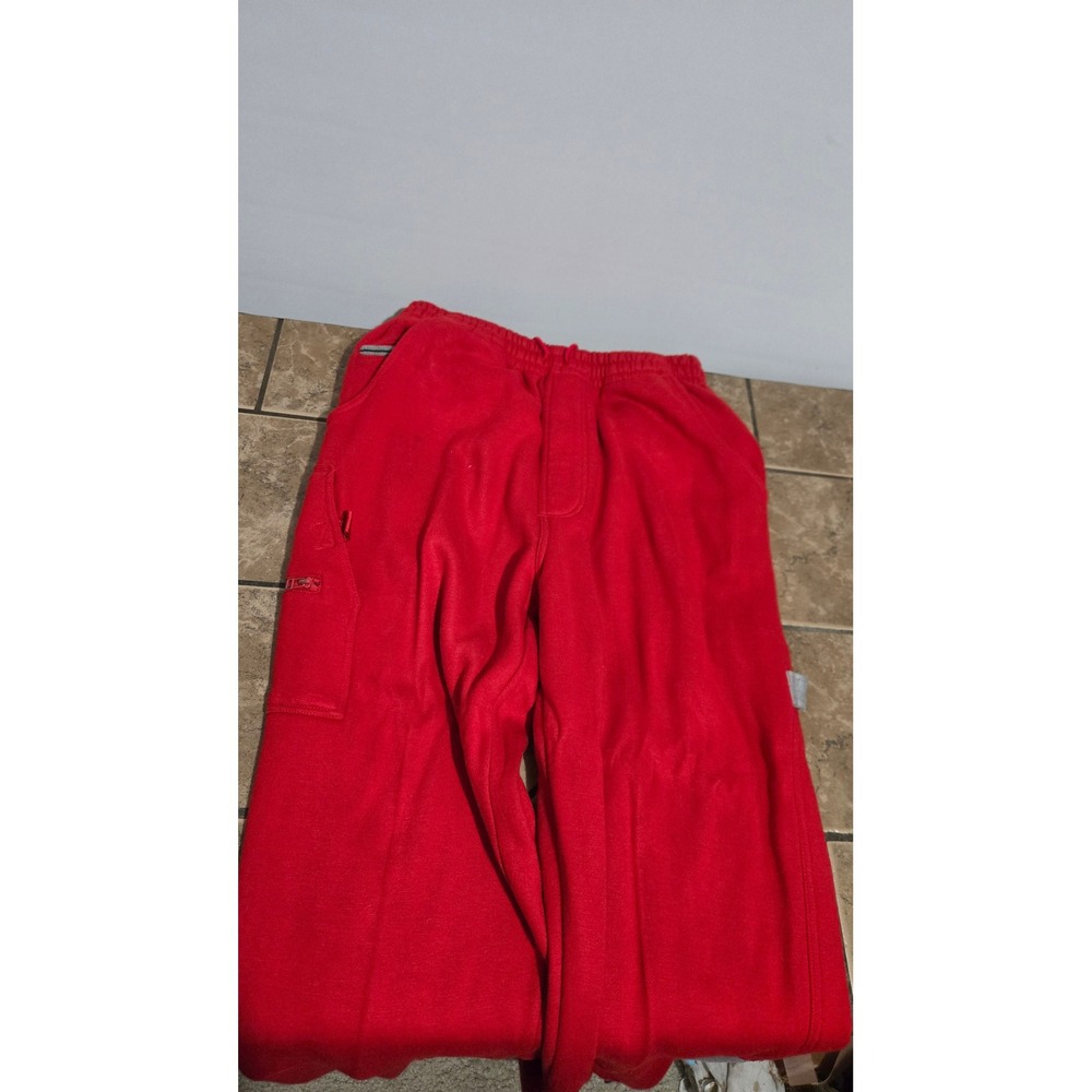 Riche Sport Red Elastic Waist Fleece Pants Sz XL
